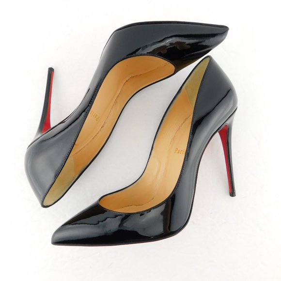 CHRISTIAN LOUBOUTIN Black Patent Stiletto Heels 38.5 - Picture 5 of 8